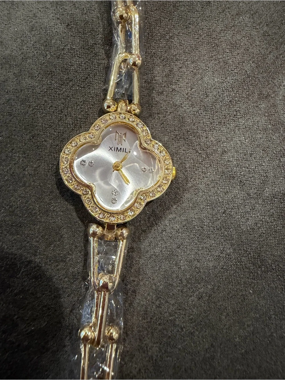 Gold-Tone Floral Link Bracelet Watch - Women's Elegant Jewelry